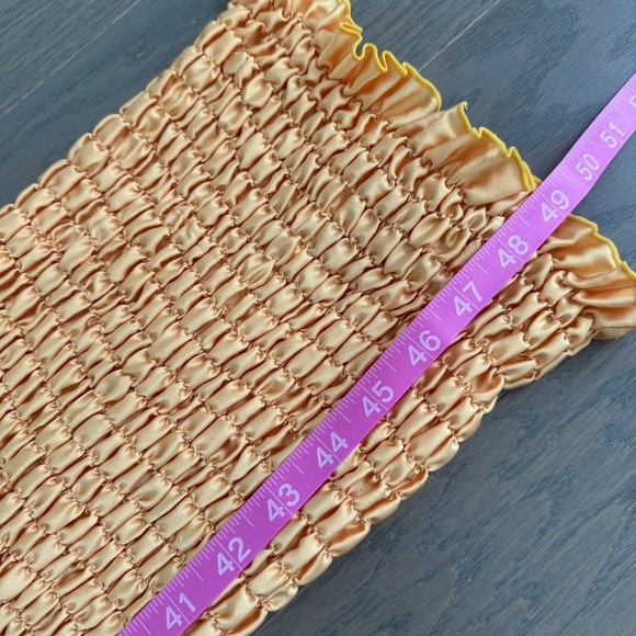 L'IDEE MAYA Yellow Gold Strapless Pleated Maxi Dress Stretch - US 4 - Picture 8 of 8